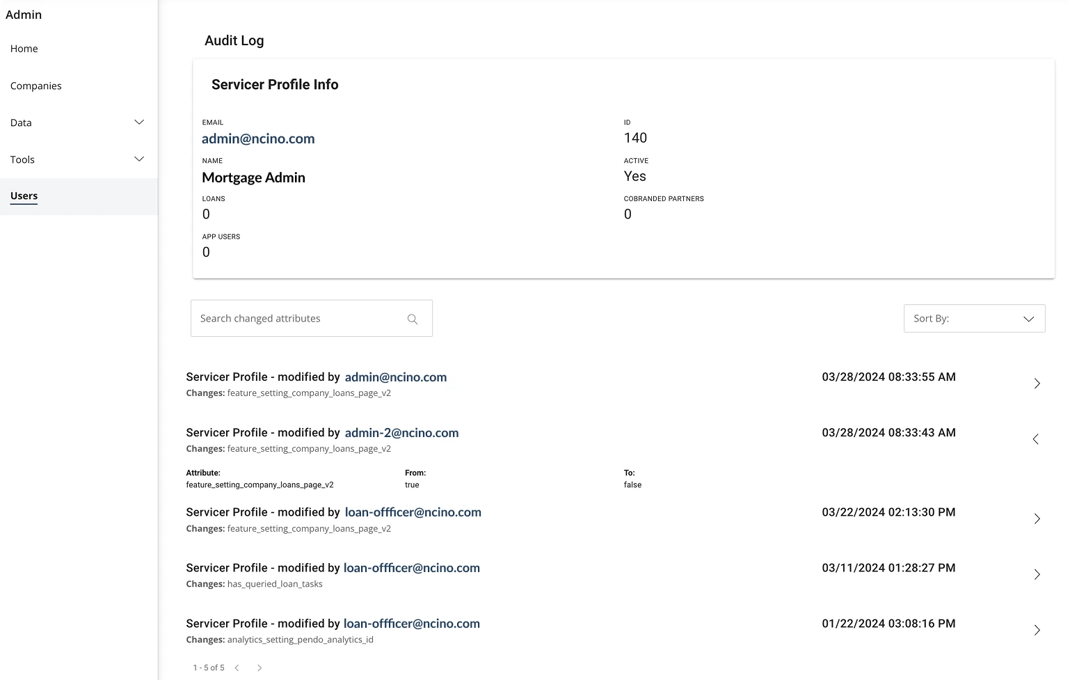 Audit log before redesign
