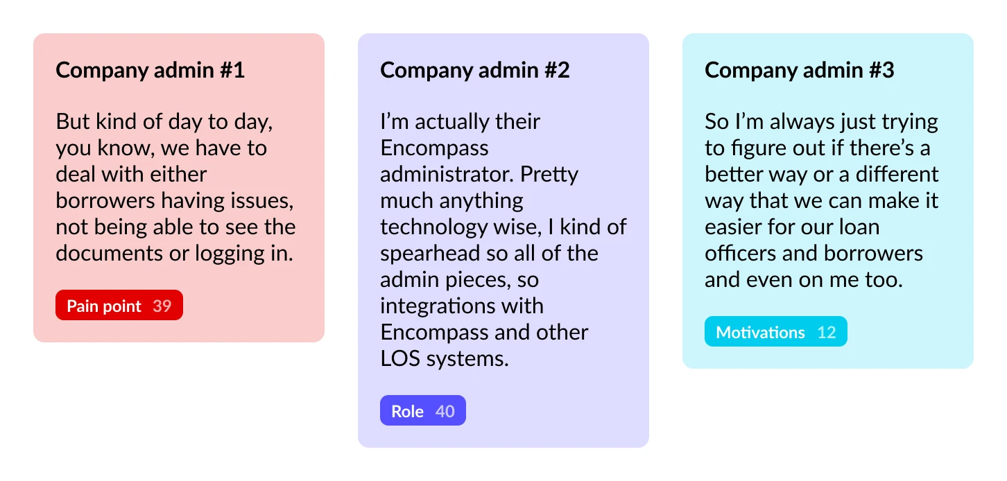 Key quotes from user interviews